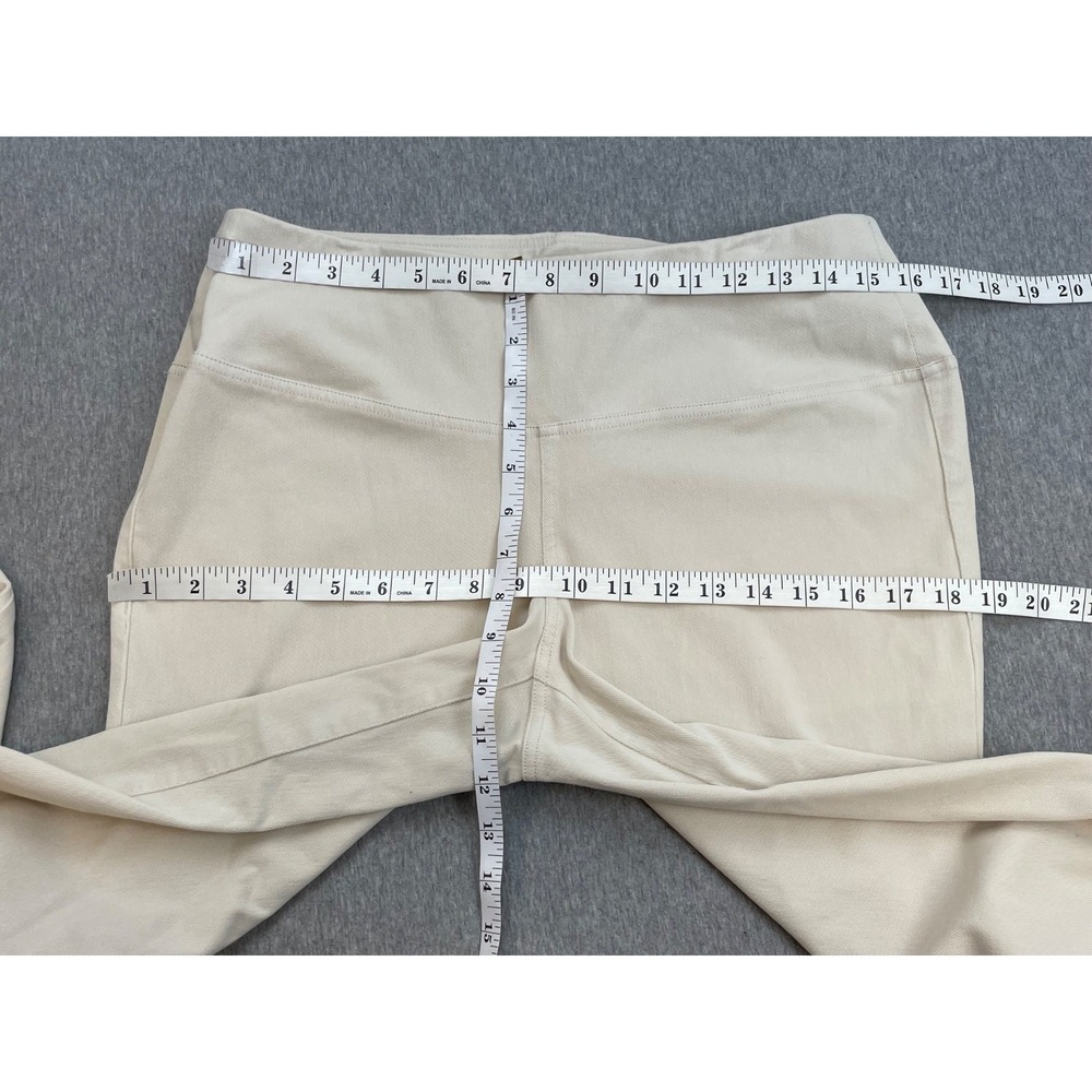 J Jill Pants Womens Medium White Cotton Blend Stretch Pull On Cuffedu - Picture 4 of 6
